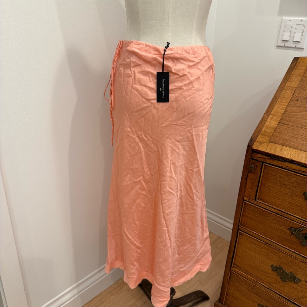 brazeau tricot 3/4 garbo skirt - nectarine - Picture 2 of 4